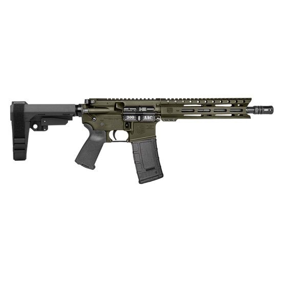 Diamondback DB-15 Pistol with 10" 300 Blackout barrel and SBA3 brace and anodized Olive Drab finish